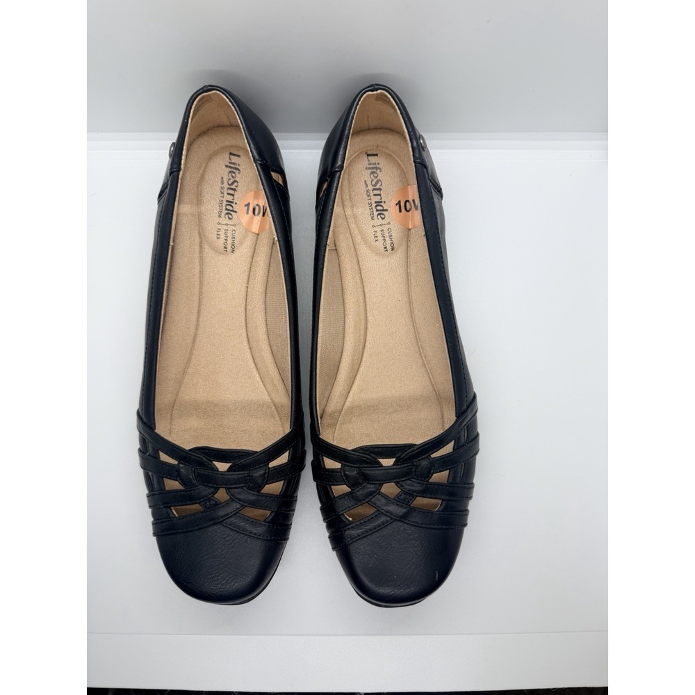 Lifestride Women Black Dress Shoes Size 10 Wide Leather